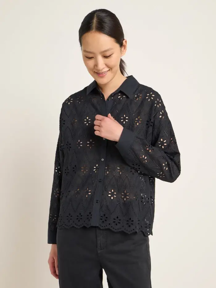 Lanius Spitzen-Hemdbluse Bis zu 60% Rabatt