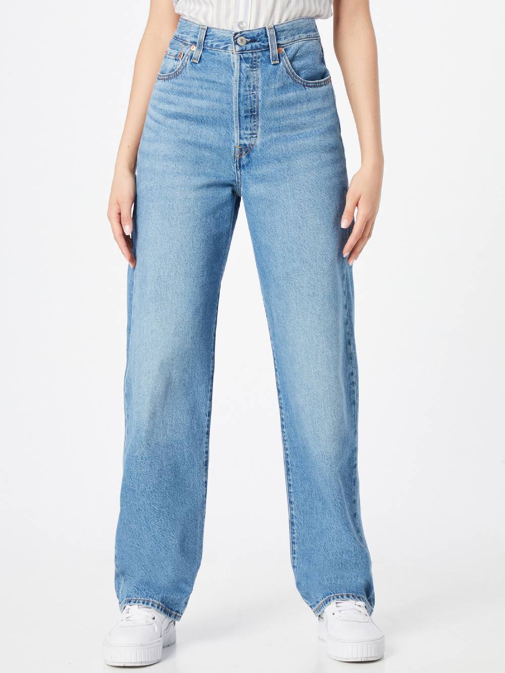 LEVI'S ® Regular Jeans 'Ribcage Straight Ankle Jeans' in Blue Denim Neueste Mode