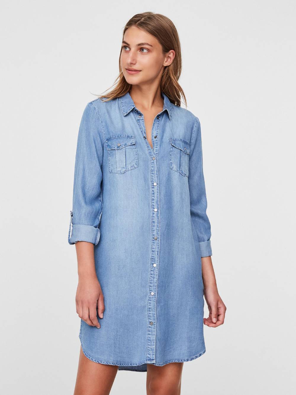 VERO MODA Shirt Dress 'VMSilla' in Blue Denim Letzte 2 Tage