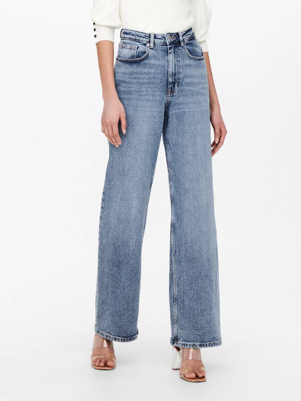 ONLY Wide leg Jeans 'ONLJuicy' in Blue Denim Günstig kaufen
