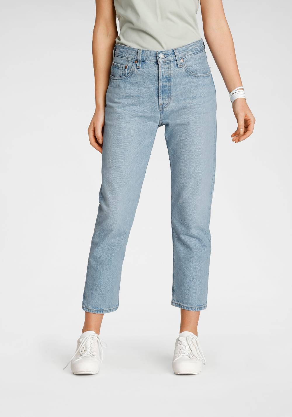 LEVI'S ® Regular Jeans '501 Crop' in Blue Denim Versandkostenfrei