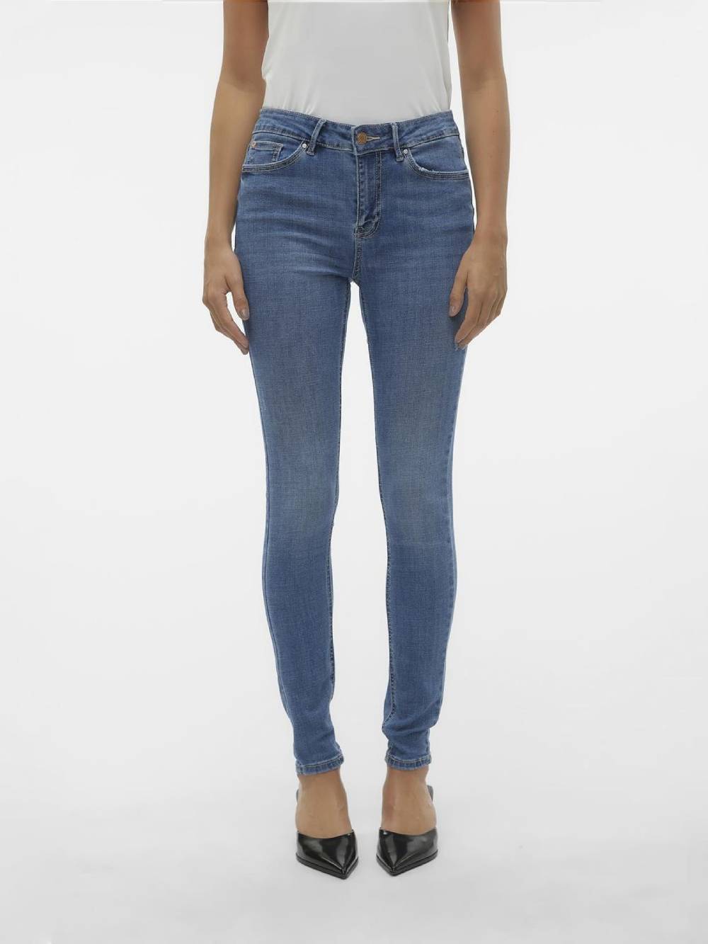 VERO MODA Skinny Jeans 'VMFLASH' in Blue Denim Top Angebot