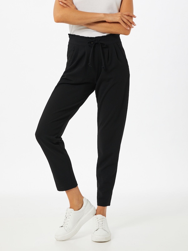 JDY Regular Pleat-Front Pants 'Catia' in Black Saisonale Angebote