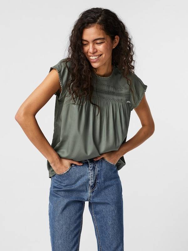 VERO MODA Blouse 'VMDebbie' in Green Sonderangebot