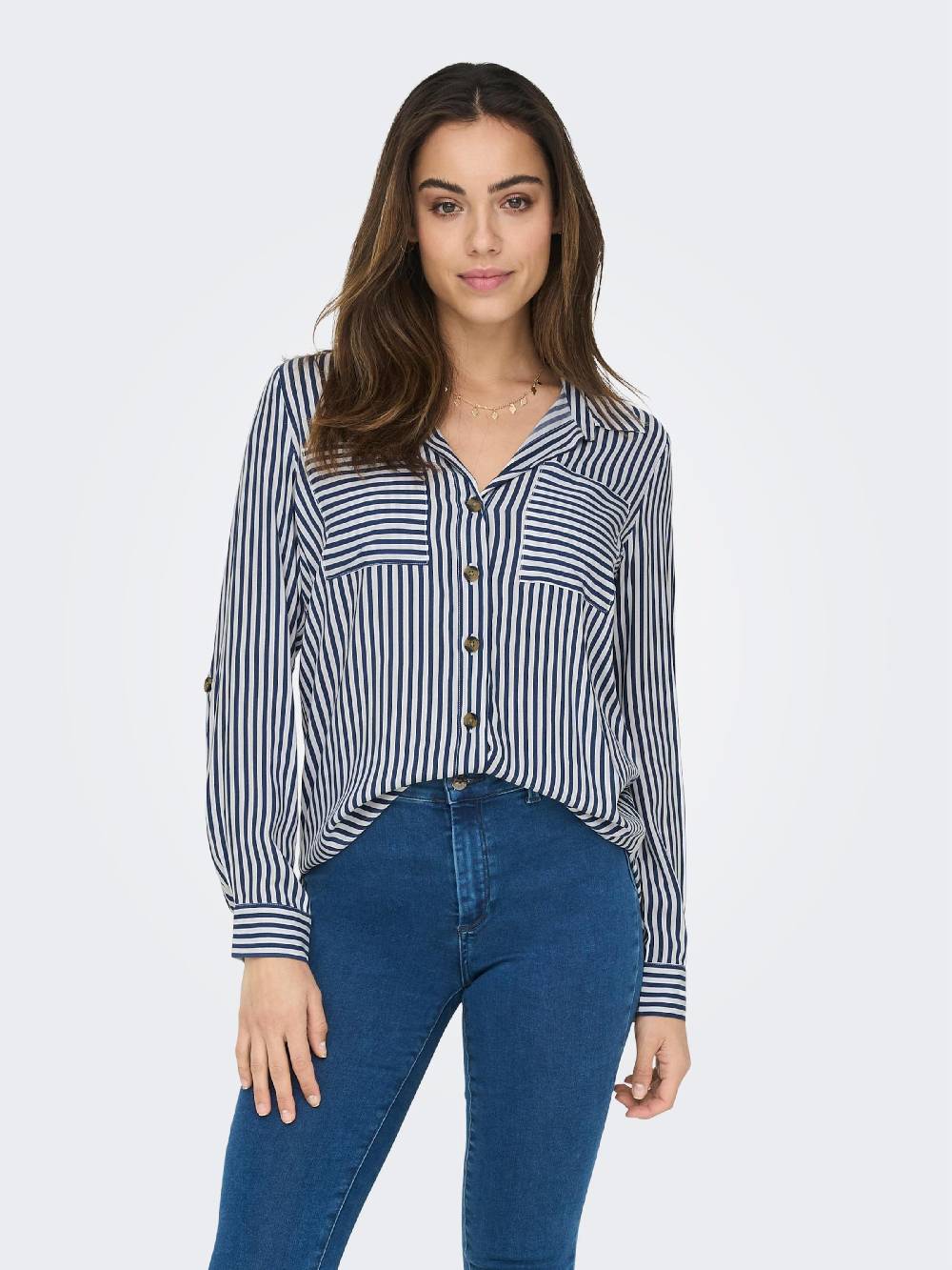 ONLY Blouse 'ONLYasmin' in Marine Blue Saisonschlussverkauf