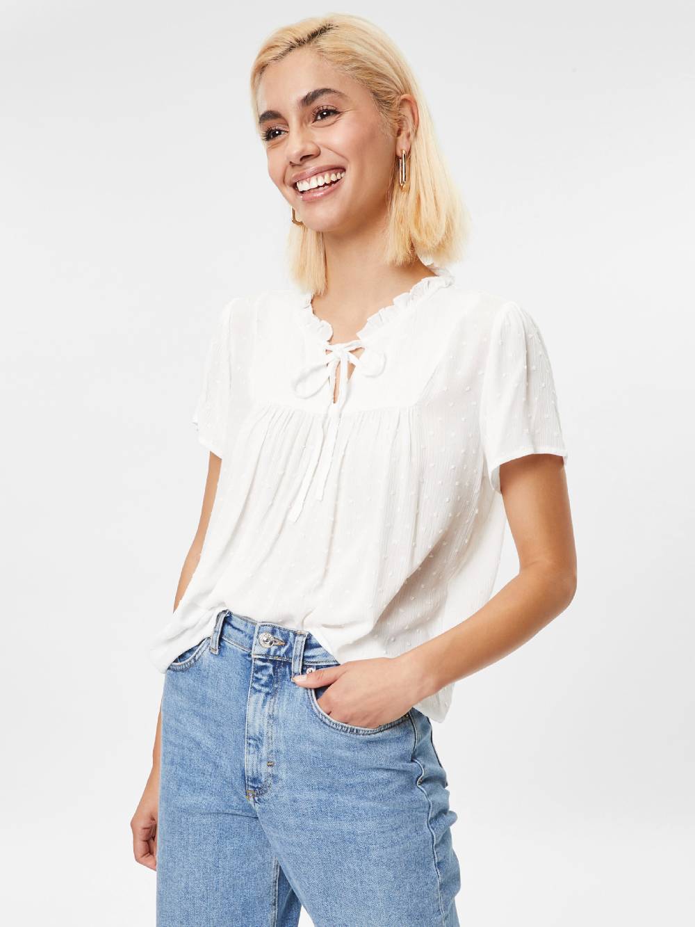 JDY Blouse 'Lima' in Off White Lagerräumung
