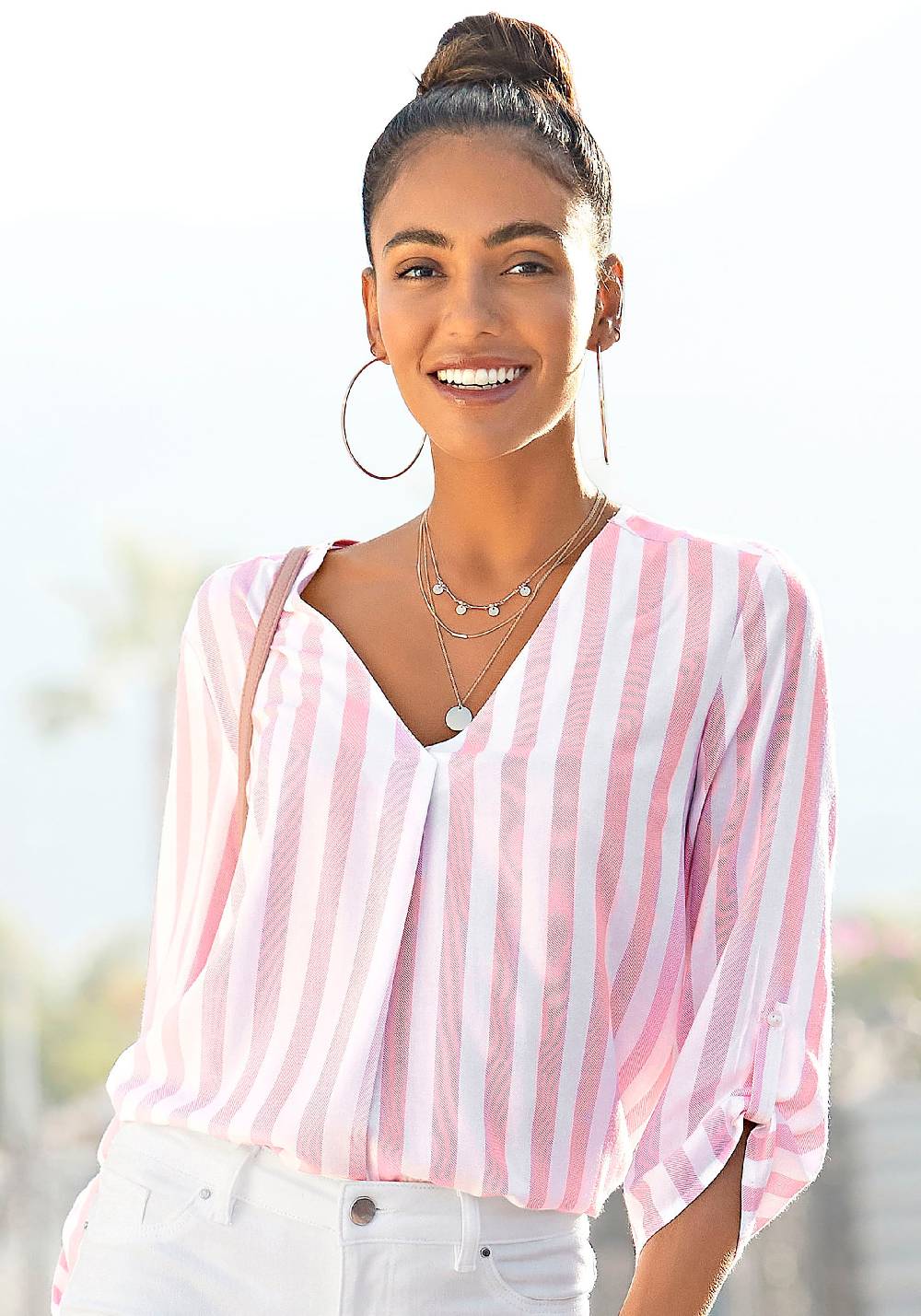 LASCANA Blouse in Pink, Pink Online Outlet