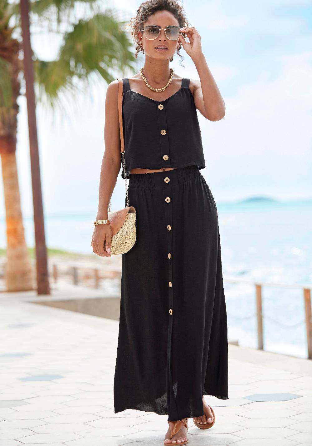 VIVANCE Skirt in Black Sonderangebot der Fabrik