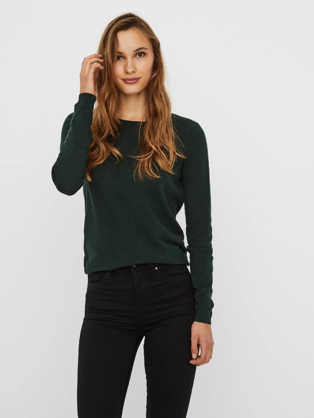 VERO MODA Sweater 'VMCare' in Emerald Begrenzt auf 3 Tage