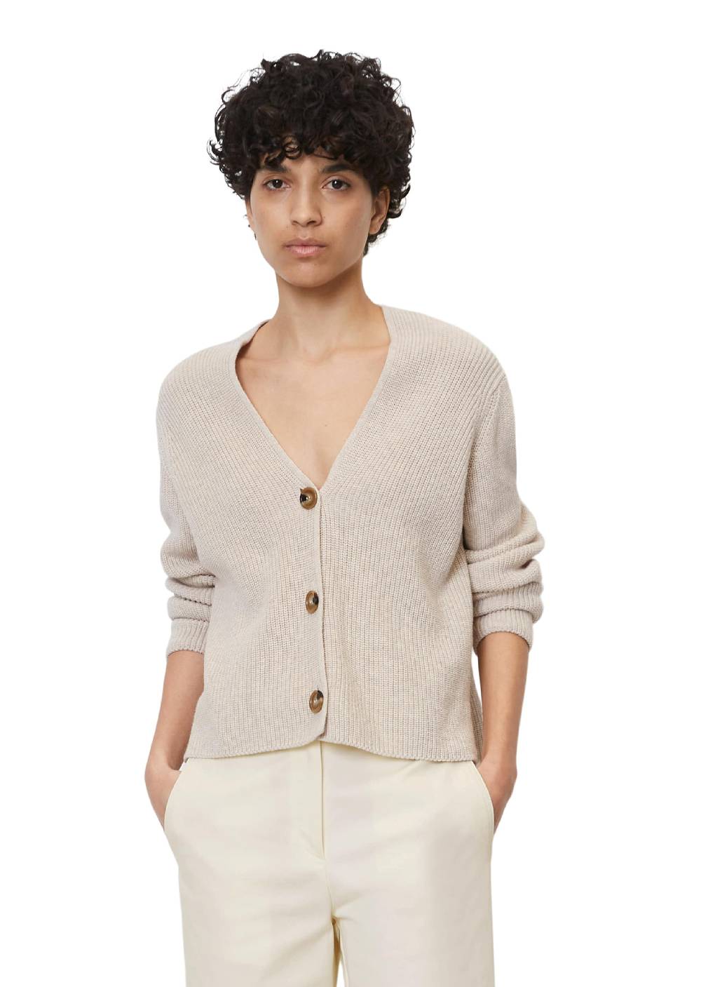 Marc O'Polo Knit Cardigan in Cream Im Verkauf