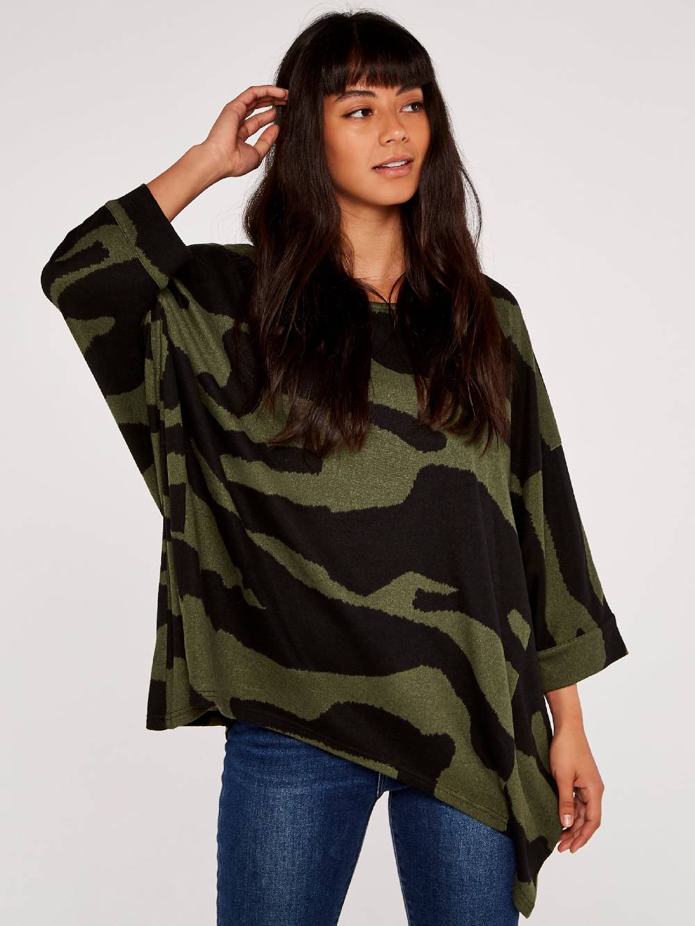 Apricot Oversized Sweater in Khaki Blitzverkäufe
