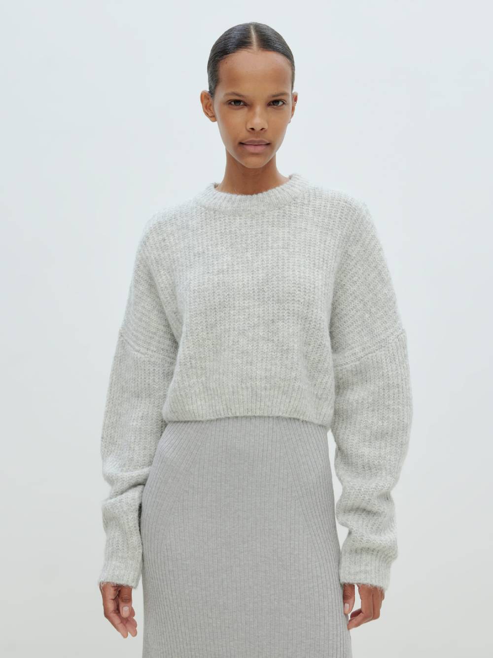 EDITED Sweater 'Yella' in Mottled Grey Rabatt