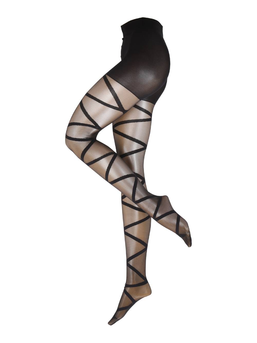 Hunkemöller Fine Tights 'Open Gladiator' in Black Räumungsverkauf
