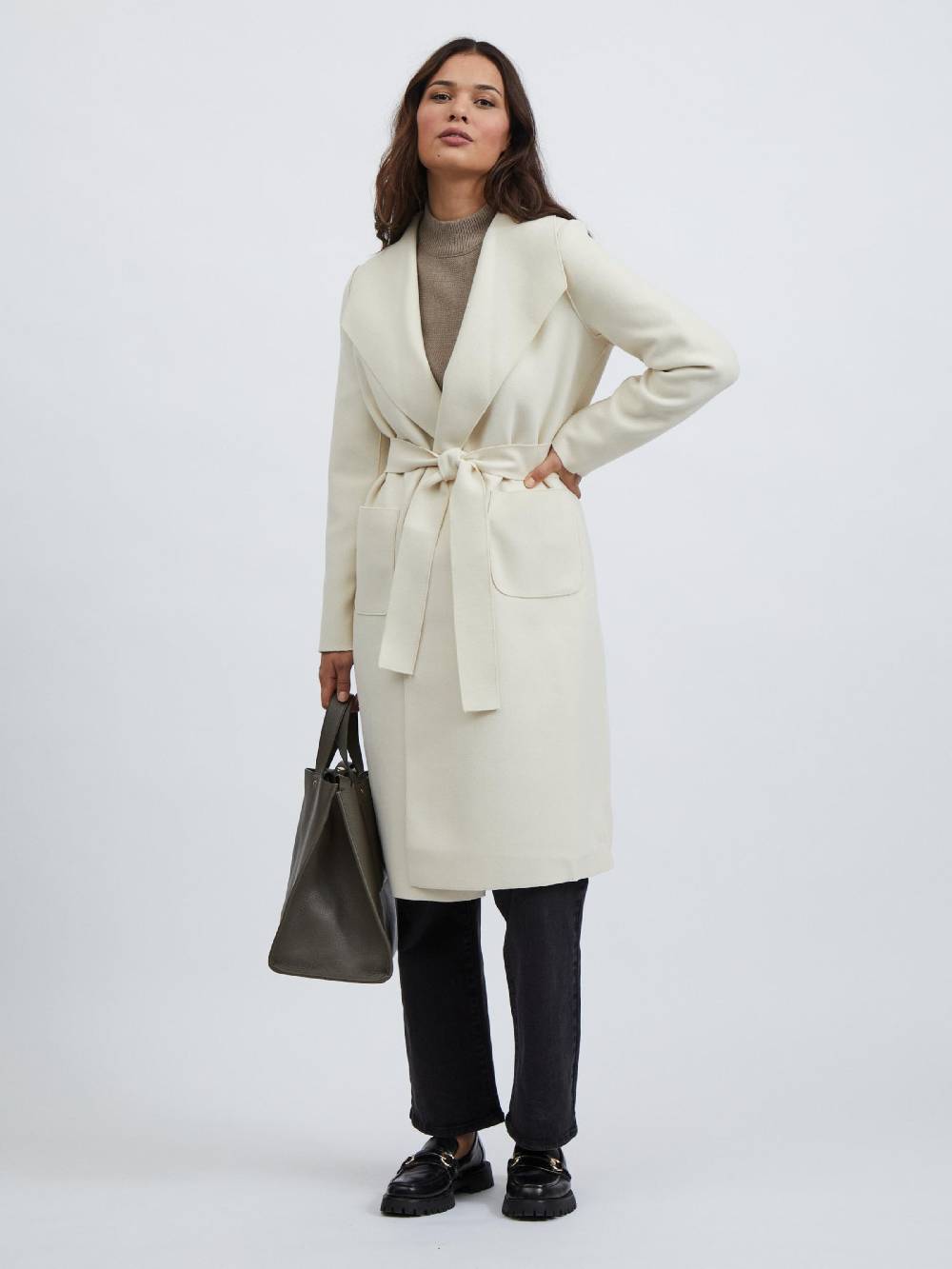 VILA Between-Seasons Coat 'VIJuice' in Cream Sonderangebot der Fabrik