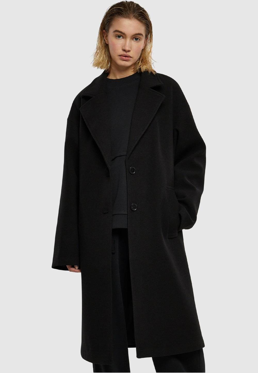 Urban Classics Between-Seasons Coat in Black Riesige Rabatte