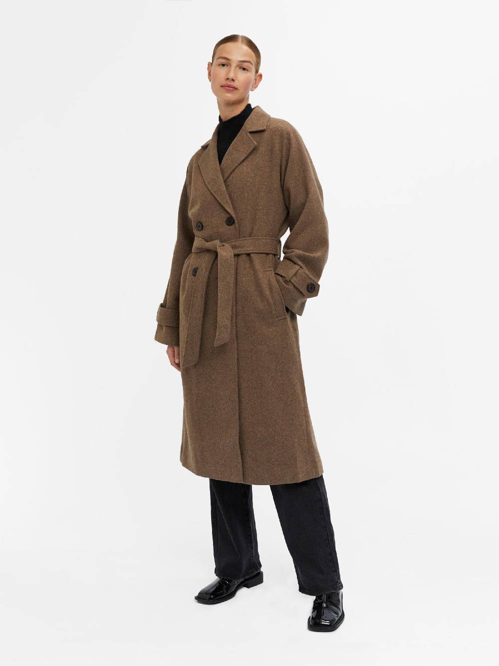 OBJECT Between-Seasons Coat 'OBJKeily' in Brocade Black Friday Preise