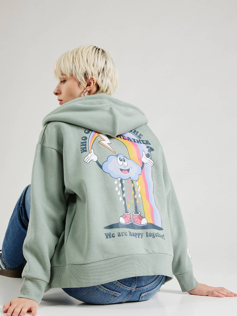 Eight2Nine Zip-Up Hoodie in Mint Saisonschlussverkauf