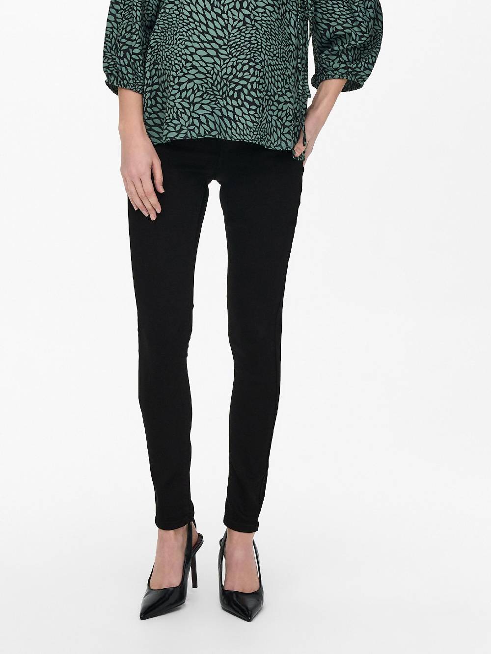 Only Maternity Skinny Jeggings 'OLMRAIN' in Black Denim Vatertagsangebot