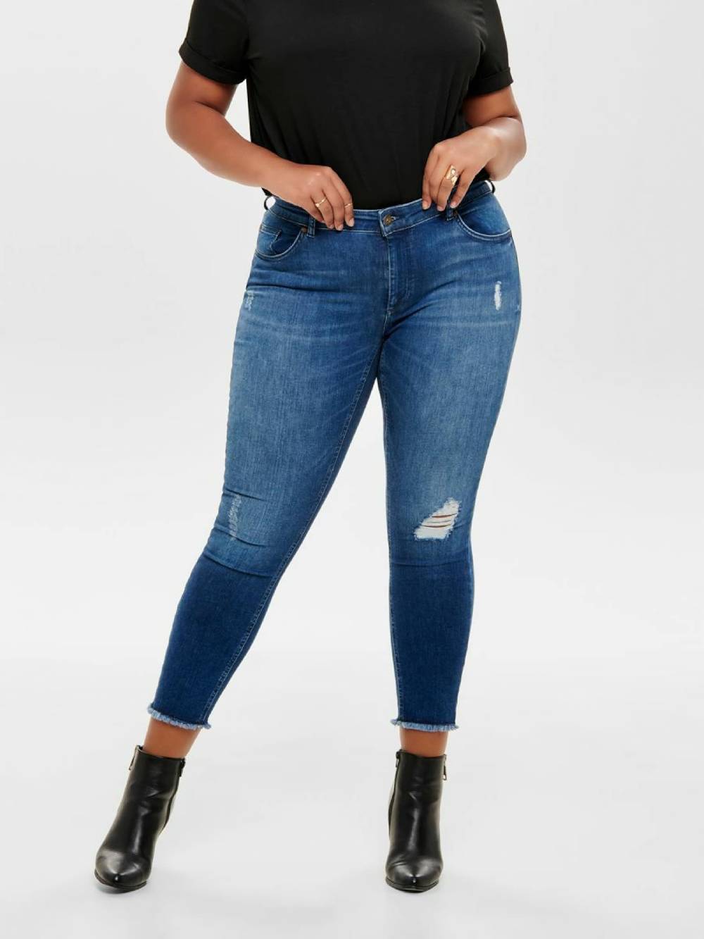 ONLY Carmakoma Skinny Jeans 'Willy' in Blue Denim zollfrei