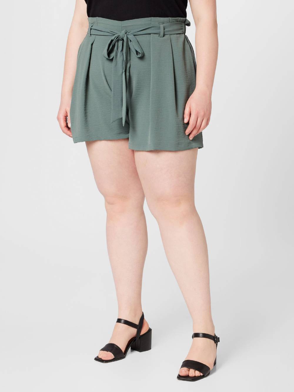 ABOUT YOU Curvy Loose fit Pleat-Front Pants 'Lia' in Pastel Green 2025