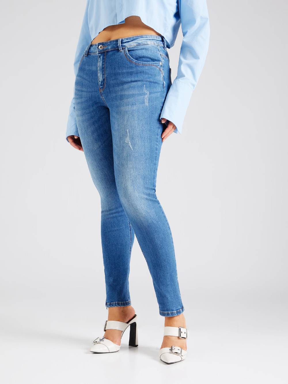 ONLY Carmakoma Skinny Jeans 'Karla' in Blue Denim Online