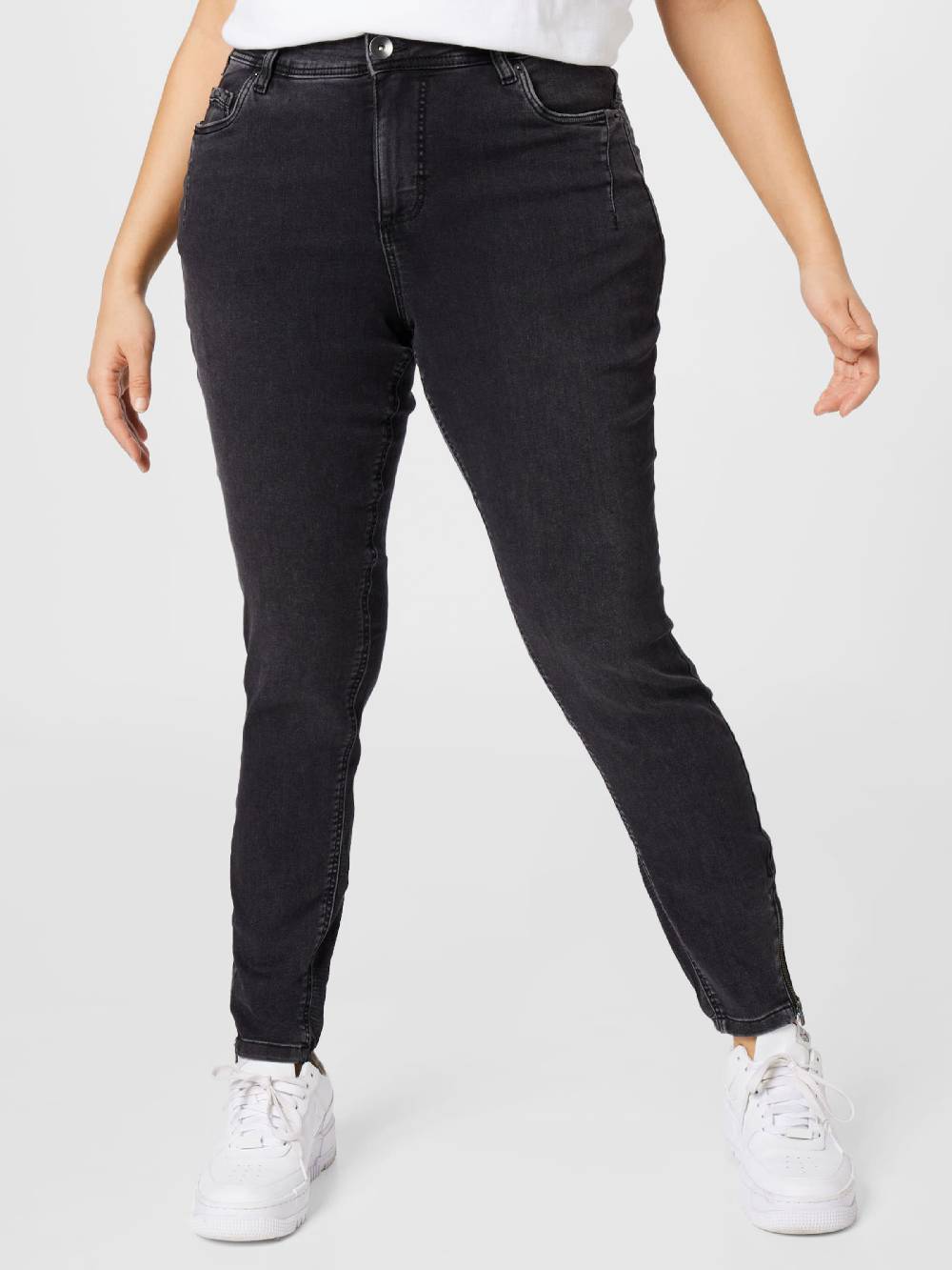 Zizzi Skinny Jeans 'Amy' in Grey Denim Kostenloser Versand