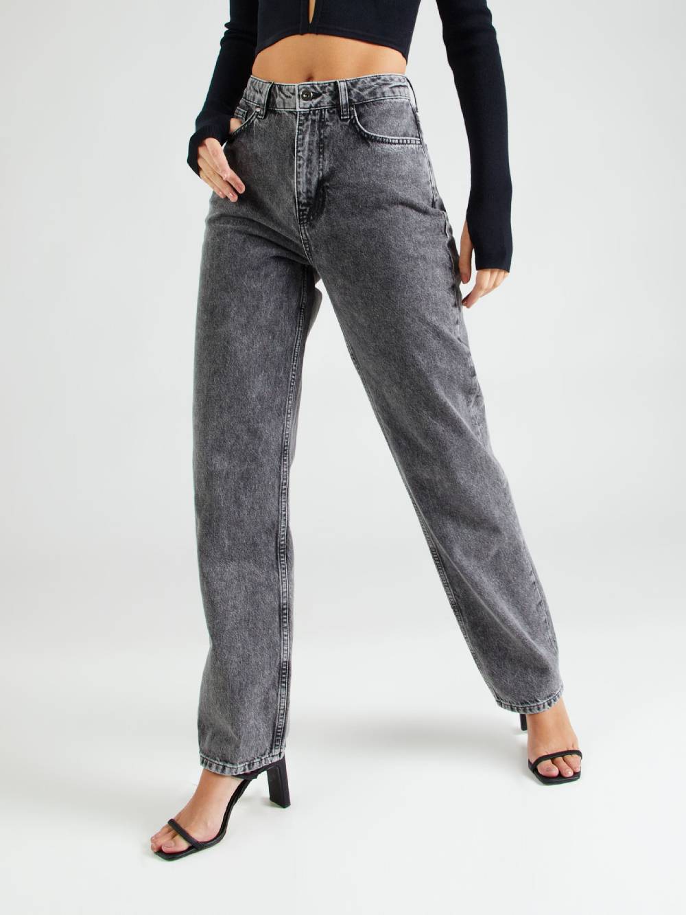 ABOUT YOU x Laura Giurcanu Loose fit Jeans 'Maggie' in Grey Denim Flash Sale