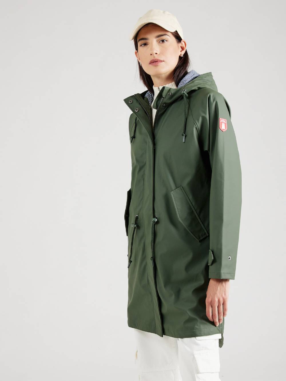 Derbe Raincoat 'Travel Friese' in Olive Vierteljährliche Förderung