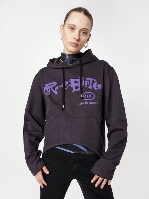 Rebirth Studios Sweatshirt 'Hella' in Graphite Clearance-Verkauf