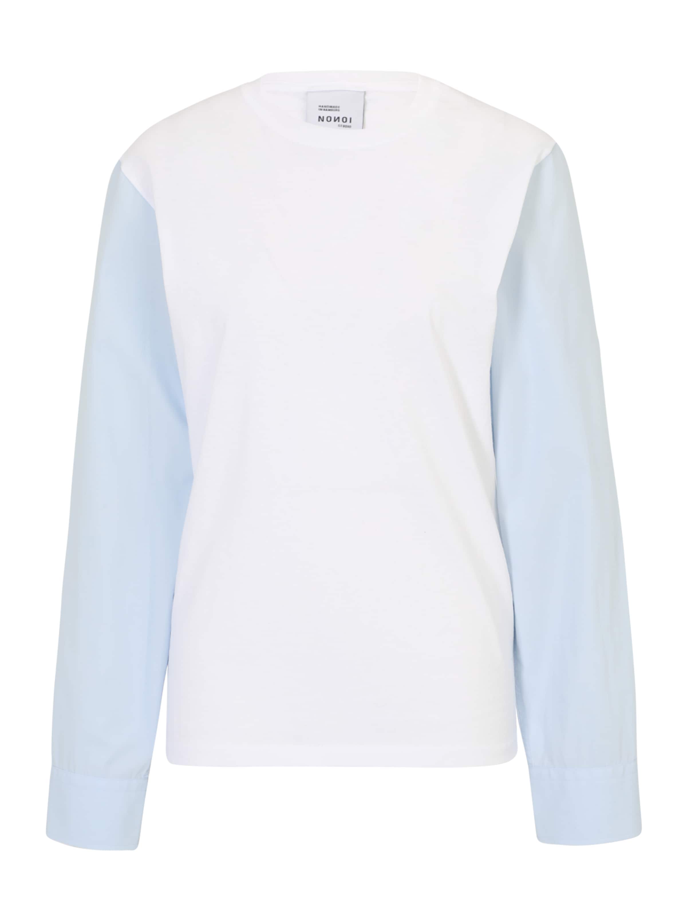 NONOI Studio Blouse 'Nonoi' in Sky Blue, White Angebote
