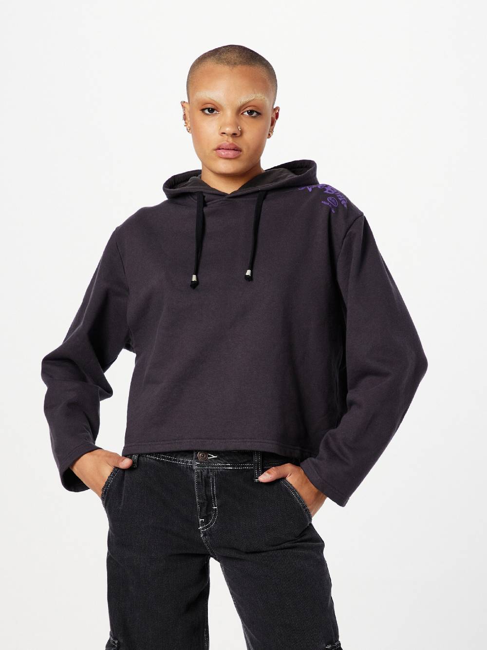 Rebirth Studios Sweatshirt 'Harry' in Anthracite Fabrikverkauf