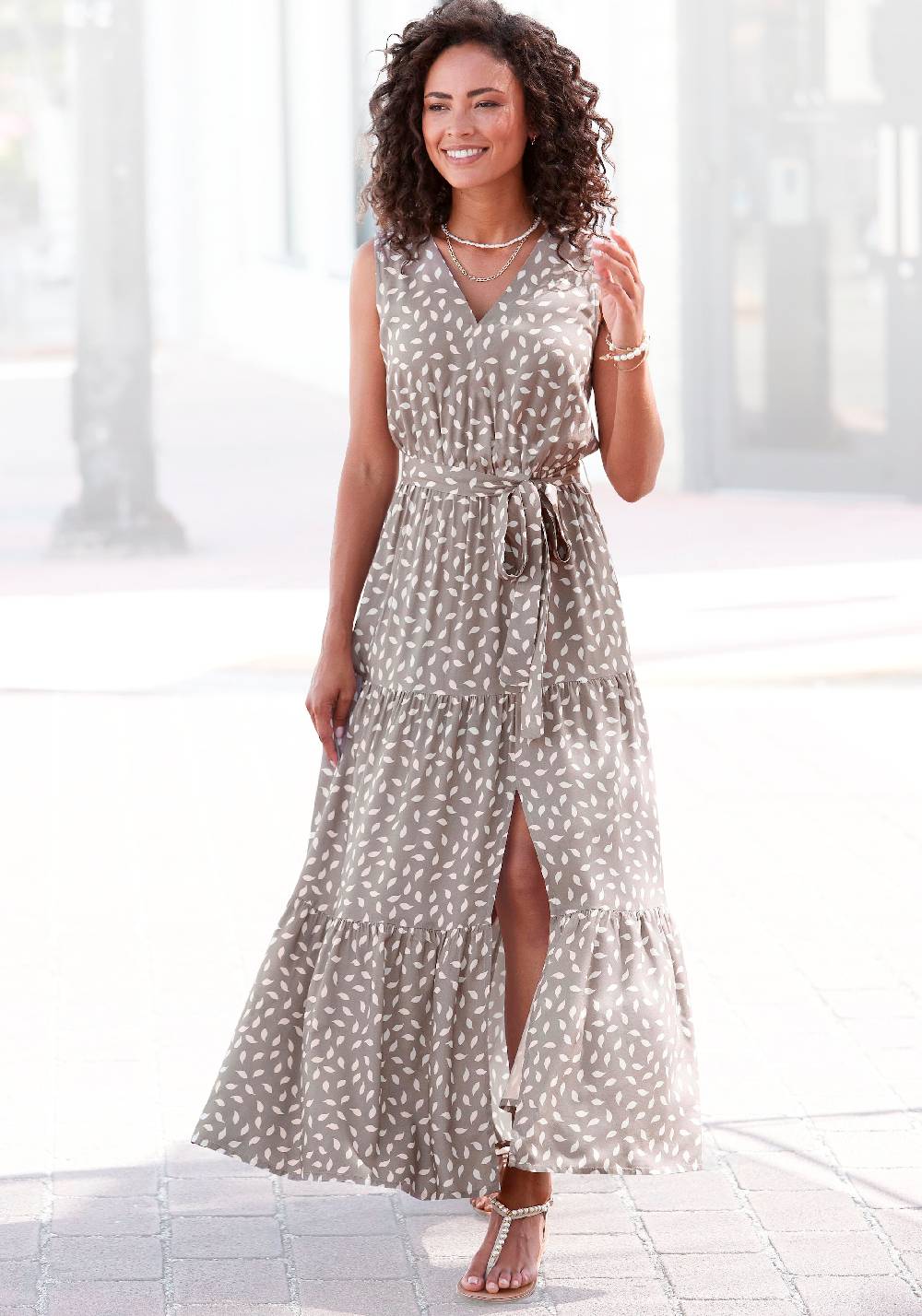 VIVANCE Summer Dress in Taupe Rabatt