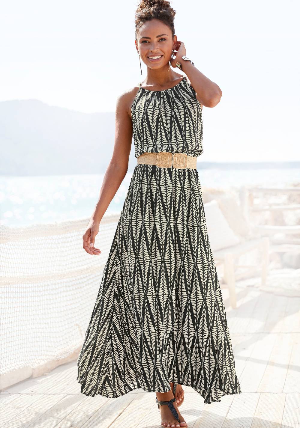 LASCANA Summer Dress in Sand Flash Sale