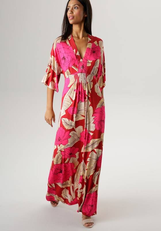 Aniston SELECTED Summer Dress in Dark Red Valentinstagsangebot