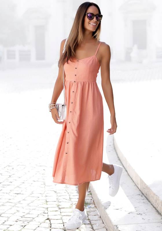 LASCANA Summer Dress in Peach Jubiläumsangebot