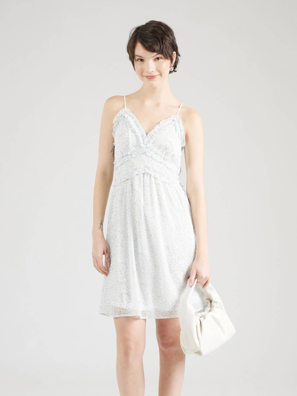 VERO MODA Summer Dress 'SMILLA' in White Lagerräumung