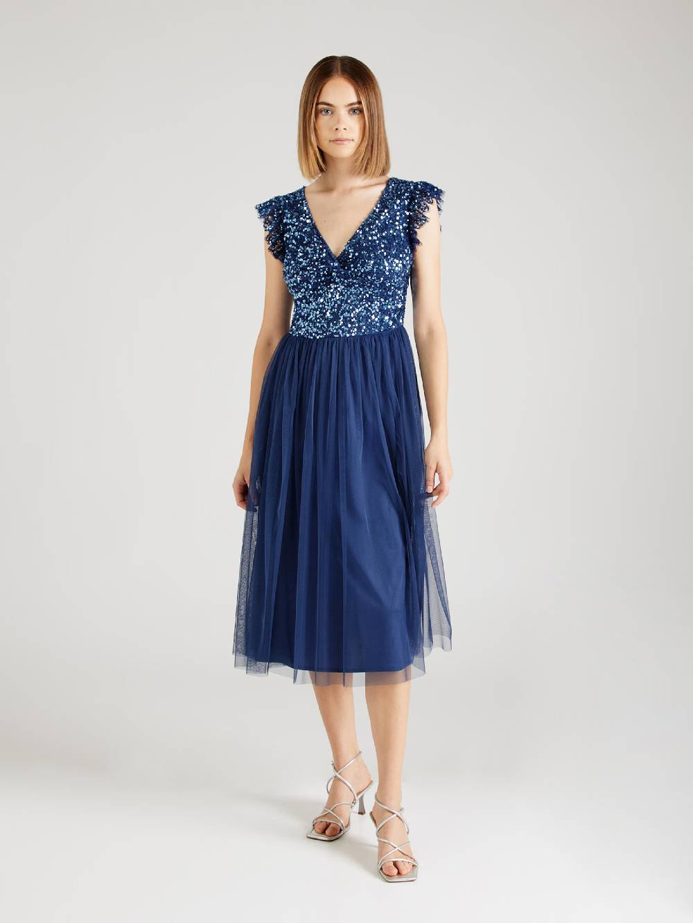 Maya Deluxe Cocktail Dress in Navy Super Rabatt