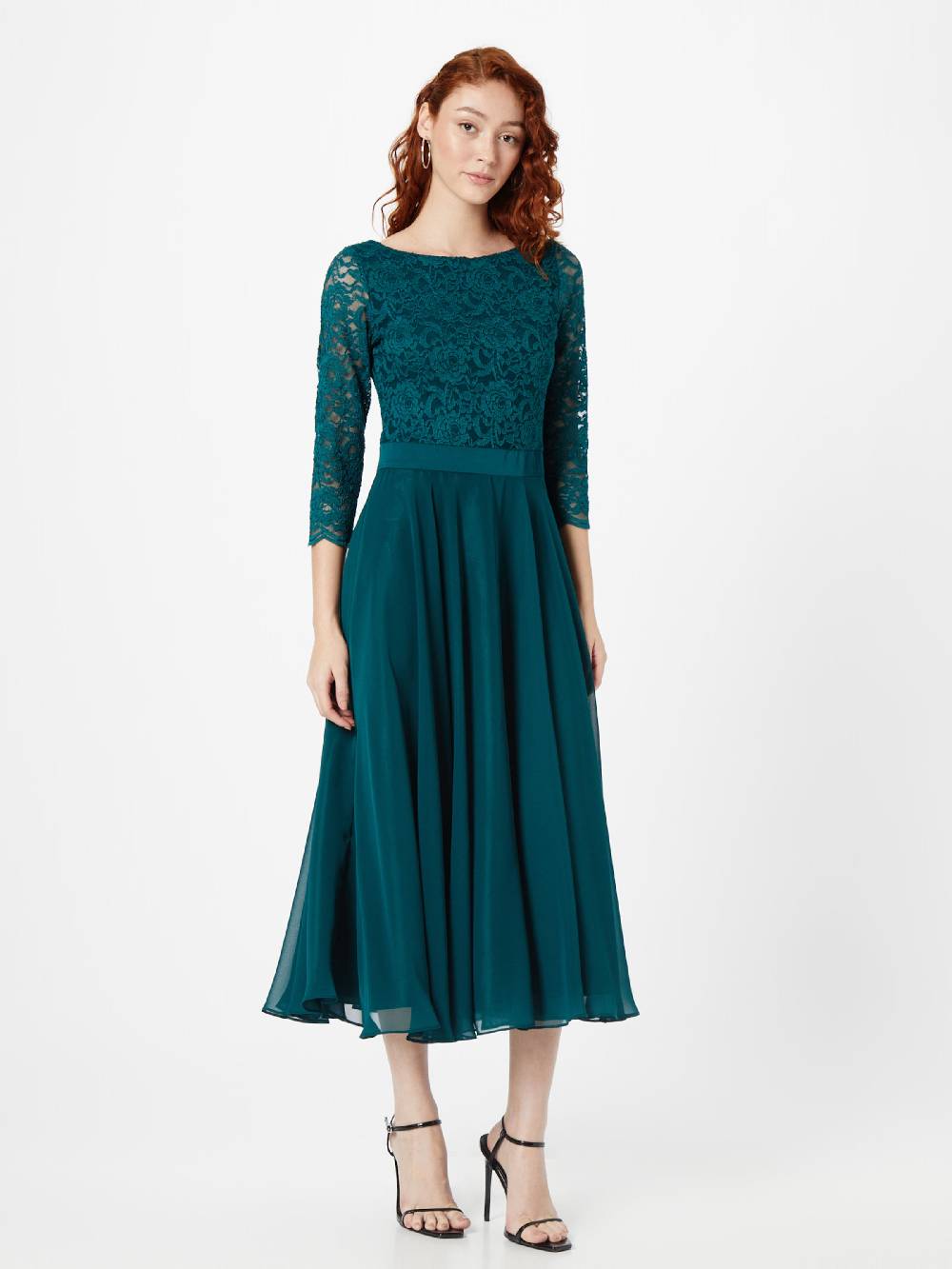 SWING Evening Dress in Dark Green Verkauf