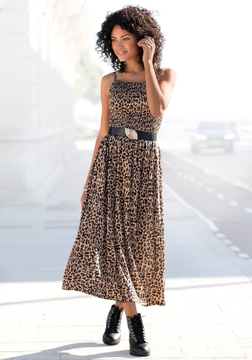 BUFFALO Dress in Brown, Light Brown Lagerräumung