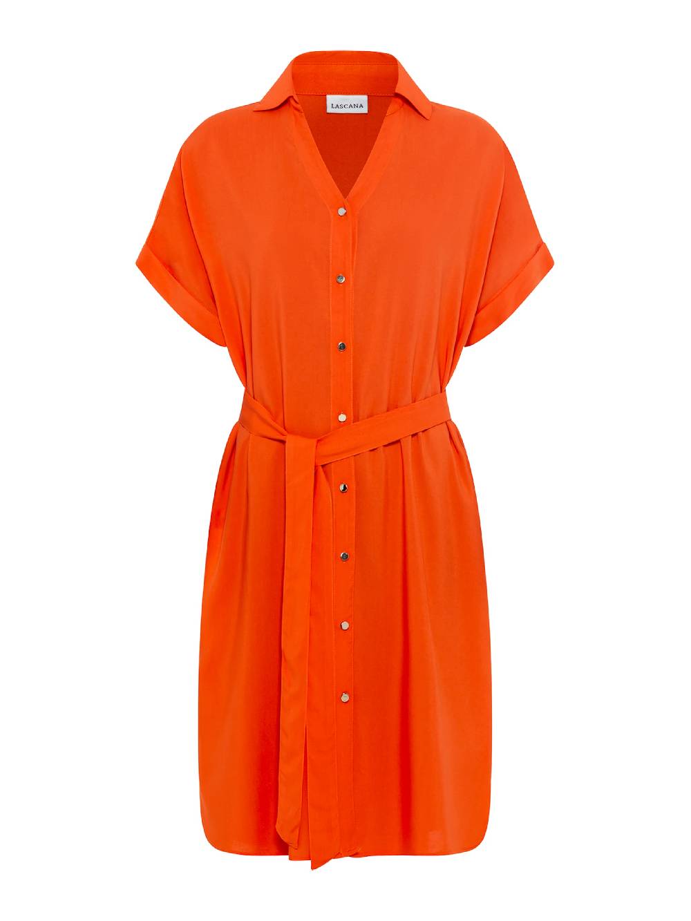 LASCANA Shirt Dress in Orange Red Riesige Rabatte