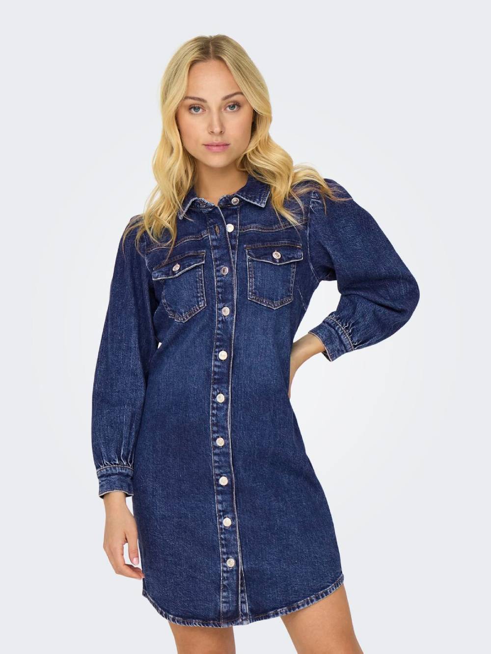 ONLY Shirt Dress 'ALLIE' in Blue Denim Kostenloser Versand international