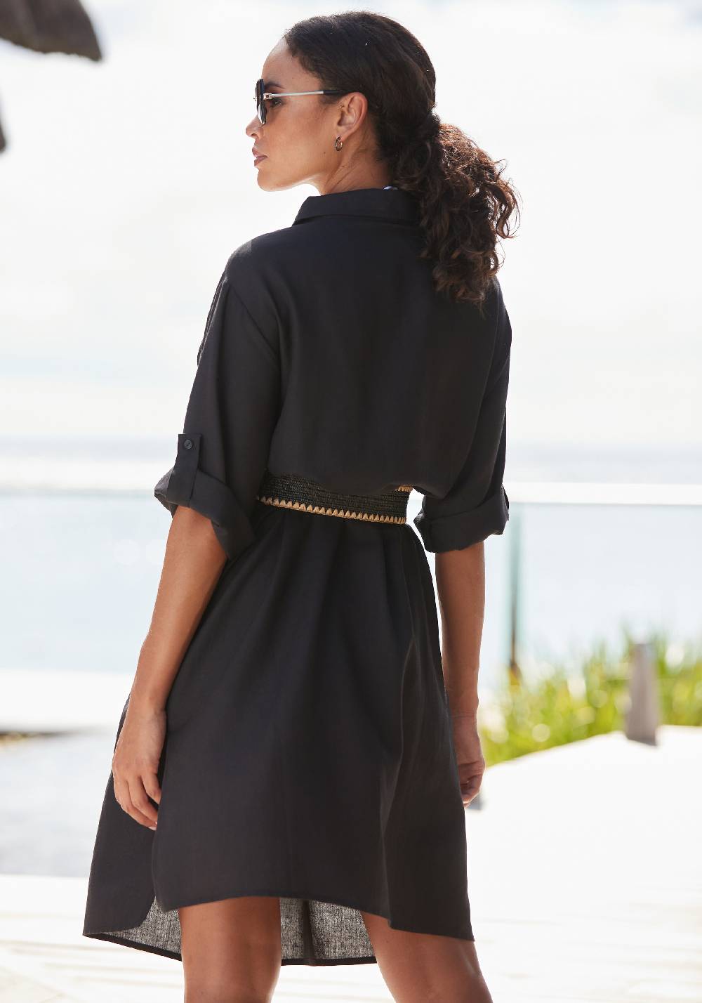 LASCANA Shirt Dress in Black Black Friday Preise