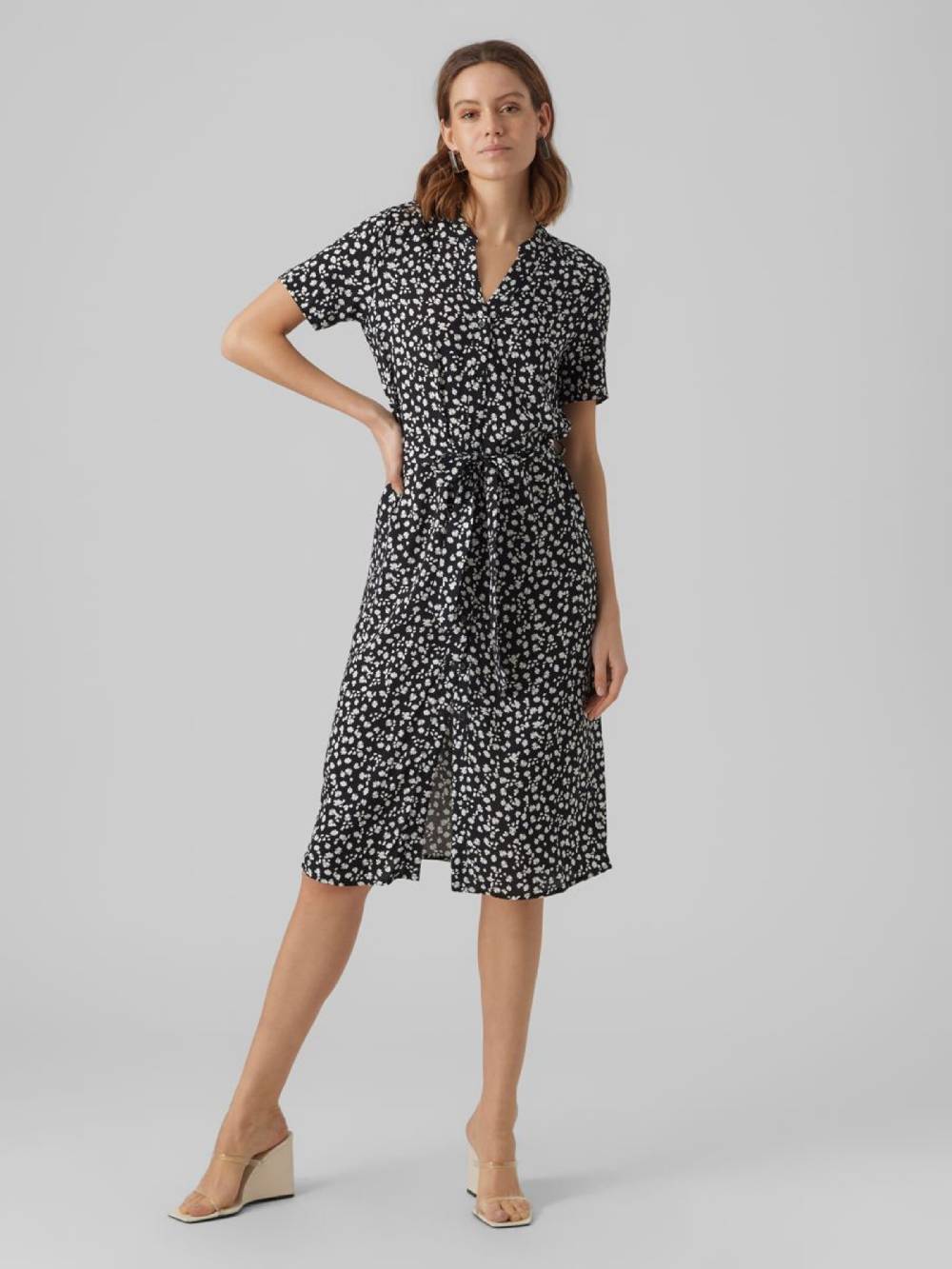 VERO MODA Shirt Dress 'Vica' in Black zollfrei