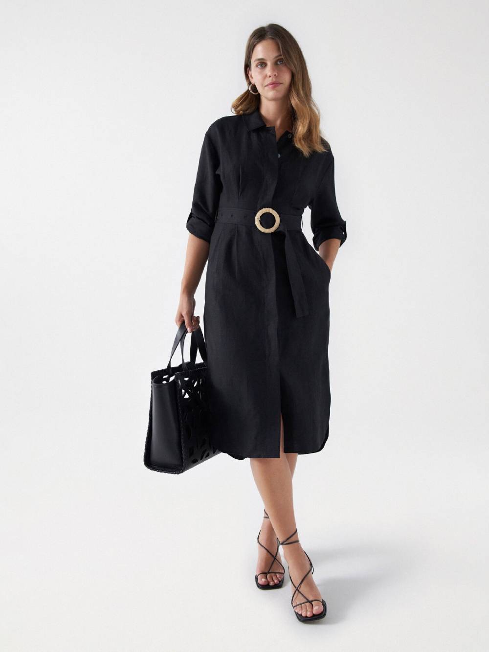 Salsa Jeans Shirt Dress in Black Rabatte dieses Monats
