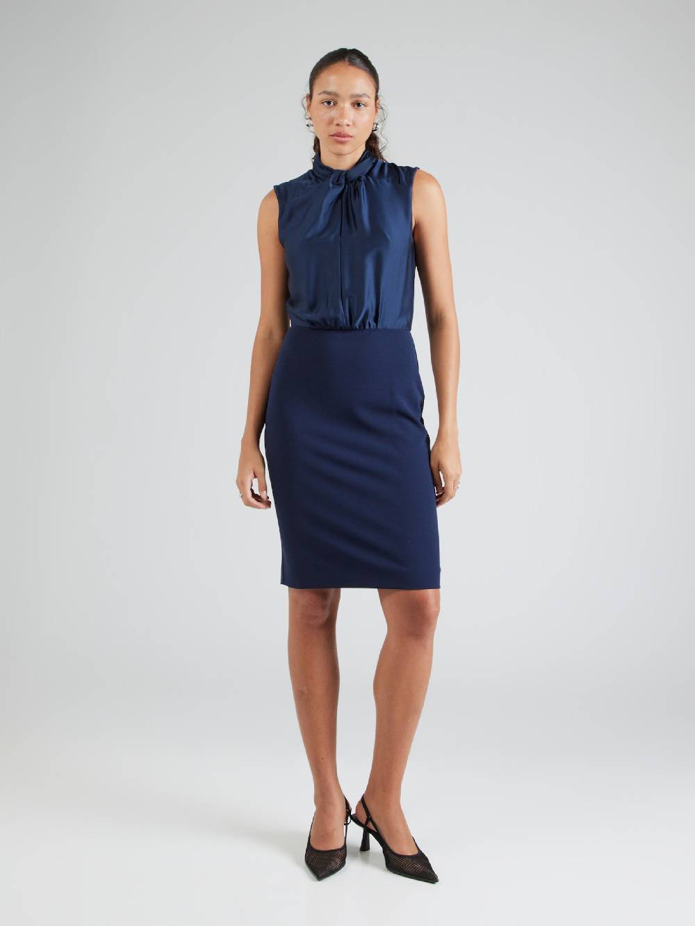 SWING Sheath Dress in Marine Blue Fabrik Onlineshop