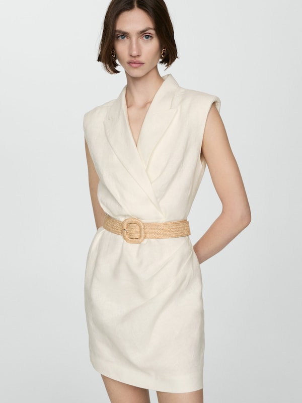 MANGO Sheath Dress 'GIORGI' in Wool White Black Friday