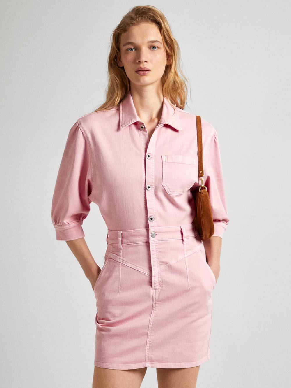 Pepe Jeans Shirt Dress 'Gracie' in Pink Große Rabatte