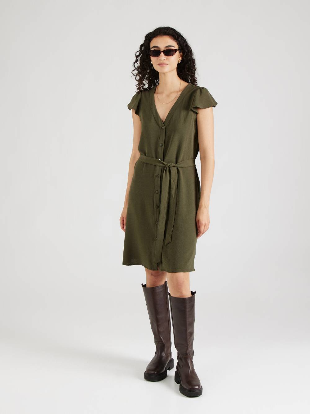 ABOUT YOU Dress 'Malin' in Khaki Begrenzt auf 3 Tage