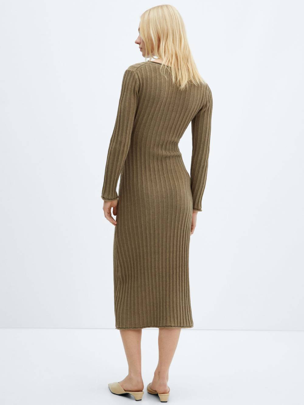 MANGO Knitted dress 'Africa' in Khaki 50% Rabatt für begrenzte Zeit