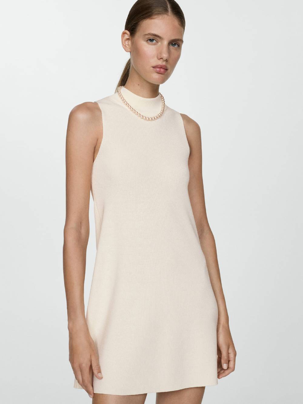 MANGO Knitted dress 'SESETE' in Ecru im Angebot